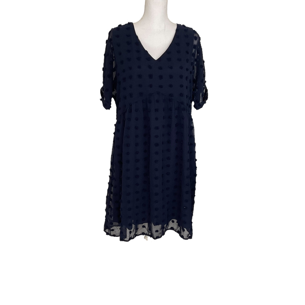 Kirundo NWT Swiss Dot Babydoll V Neck Mini Dress - Picture 6 of 7